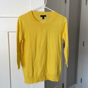 J. Crew Yellow 3/4 Sleeve Sweater